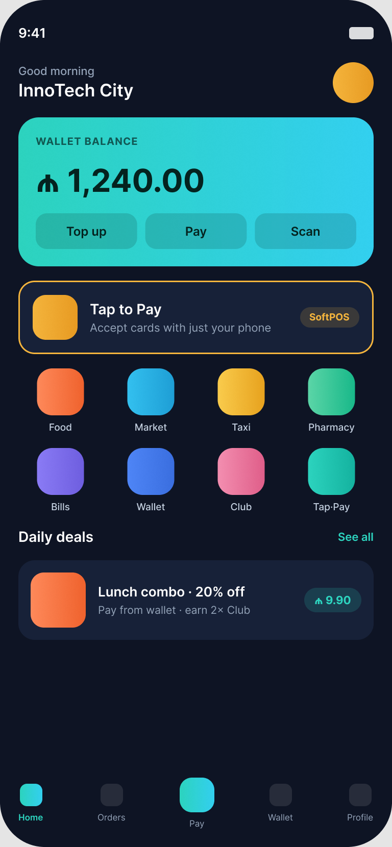 Consumer super-app home screen
